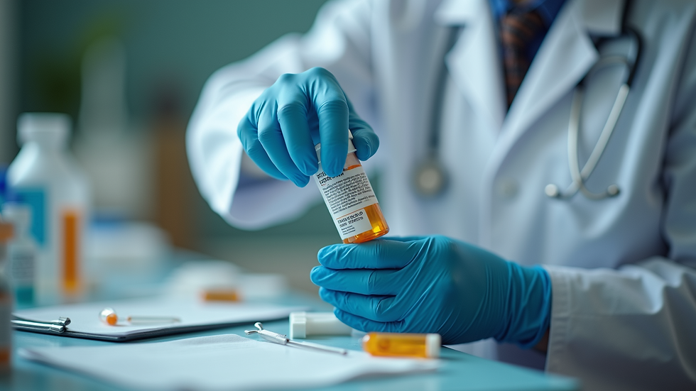 Close-up view of a veterinarian preparing compounded medication for a pet