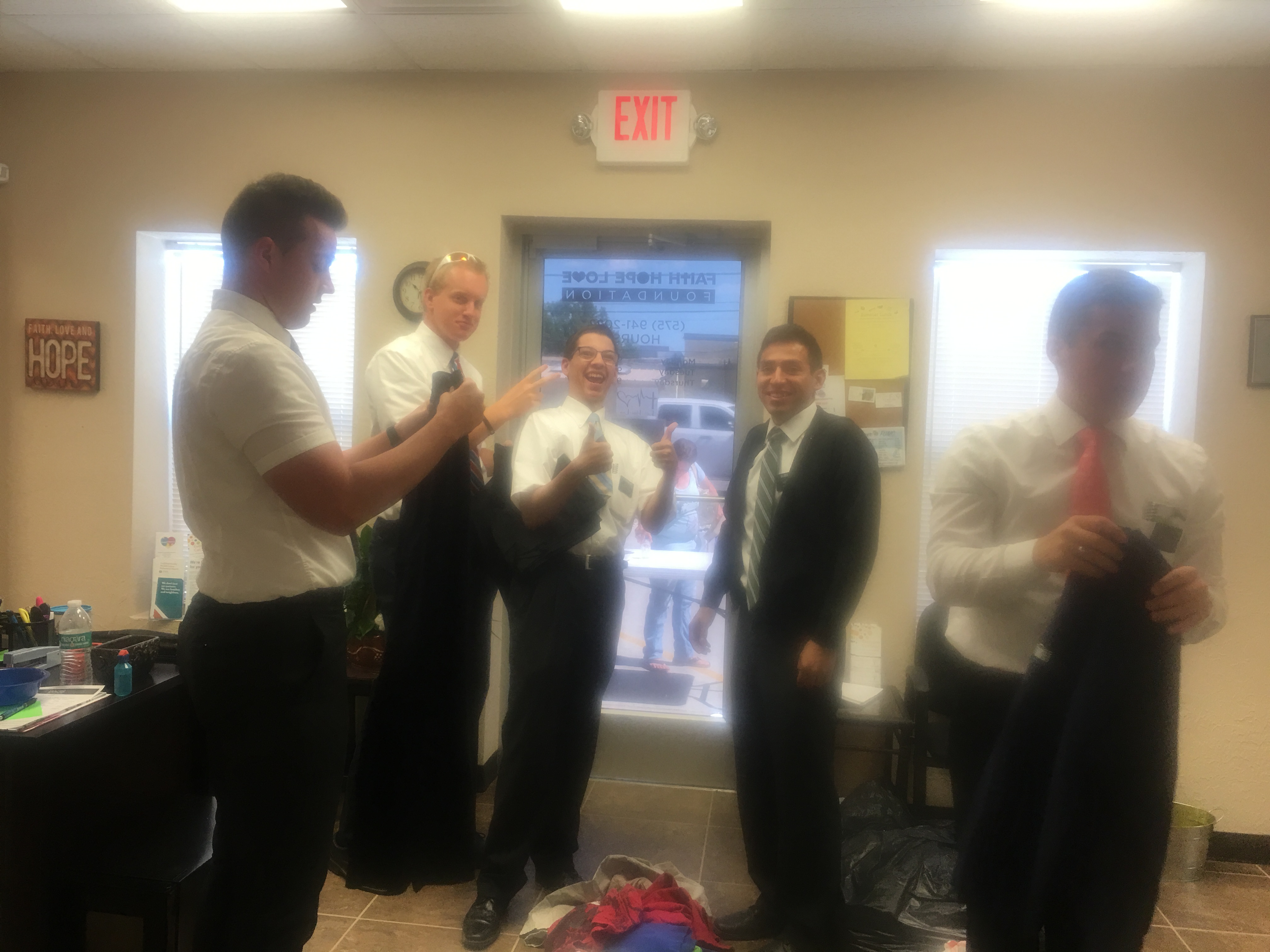 Missionaries volunteering