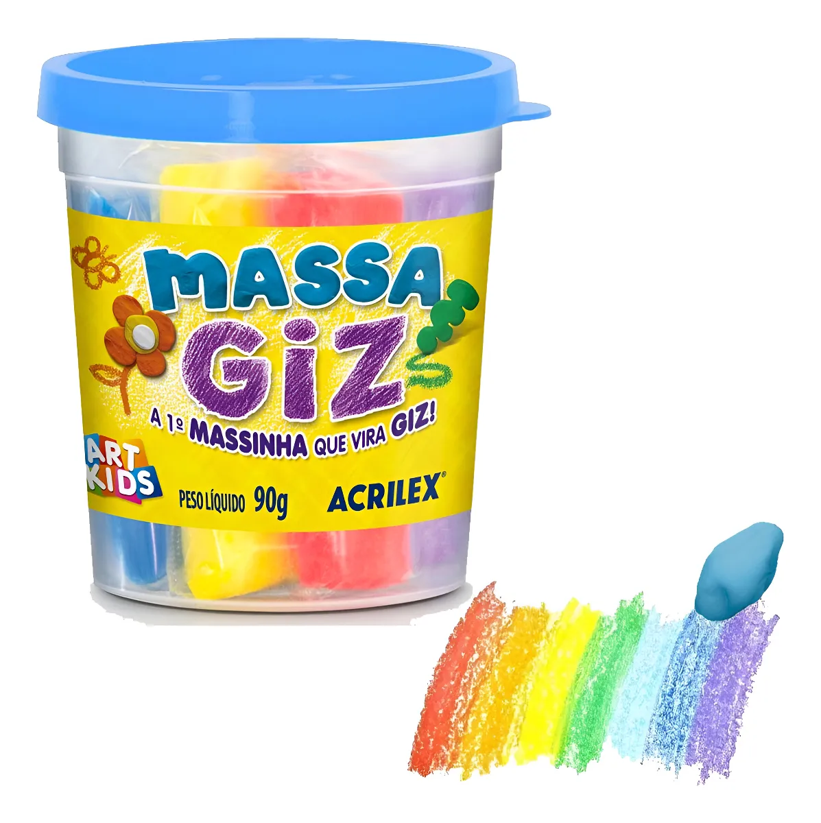 Massa Giz 100g - Pote Com 6 Cores - Acrilex