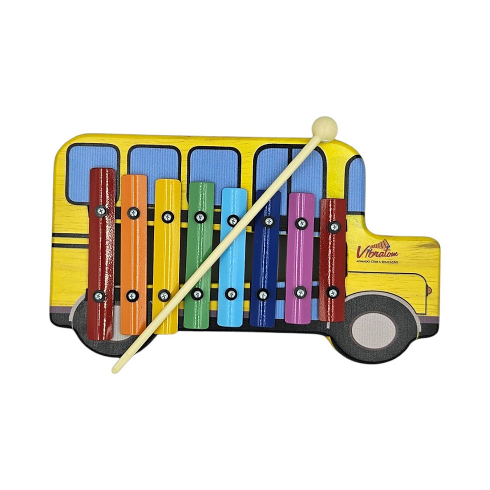 Miniatura: Metalofone Infantil Ônibus Amarelo 8 Teclas Coloridas - P2263