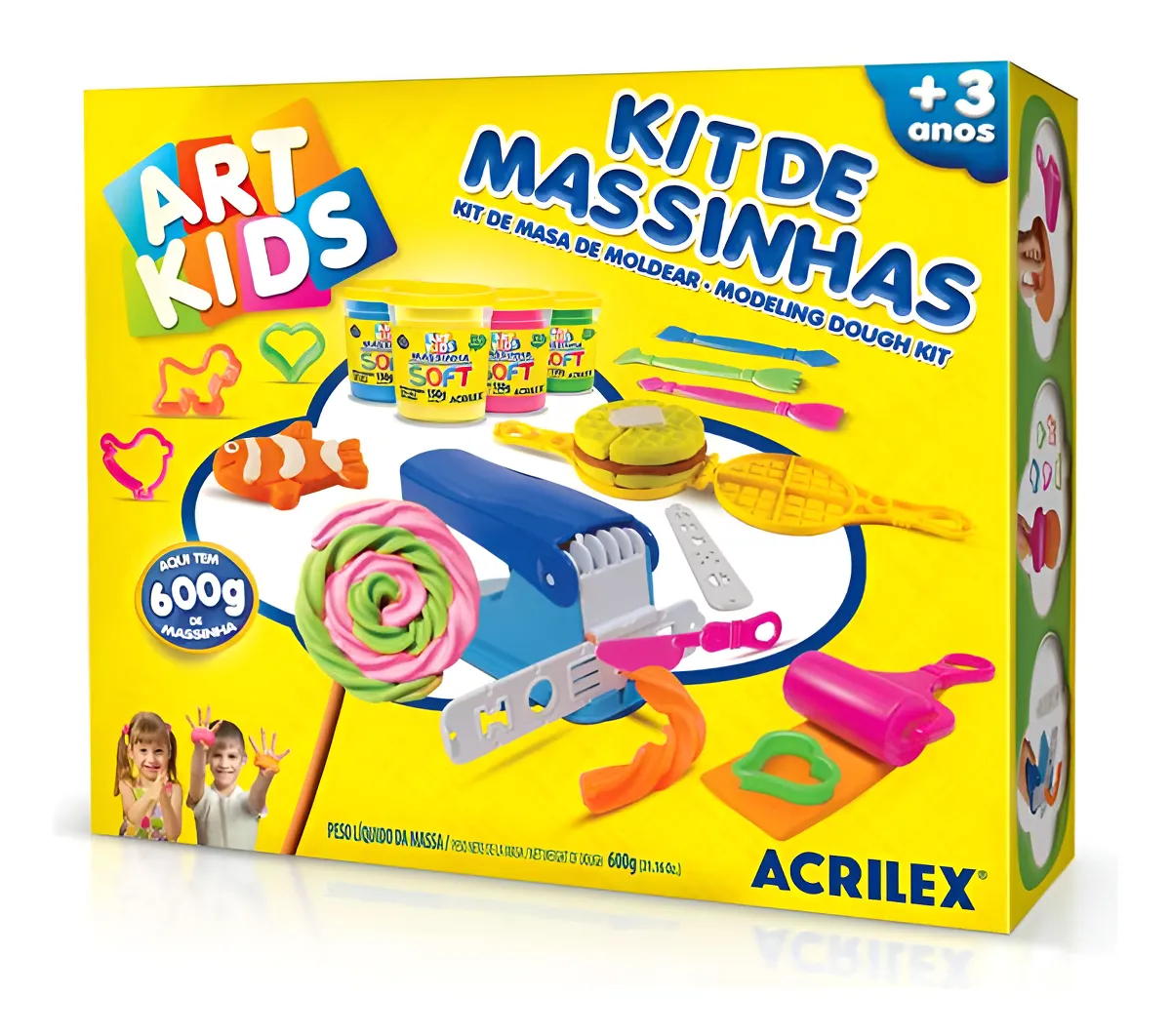 Kit De Massinhas 600g Com Acessórios E Moldes - acrilex