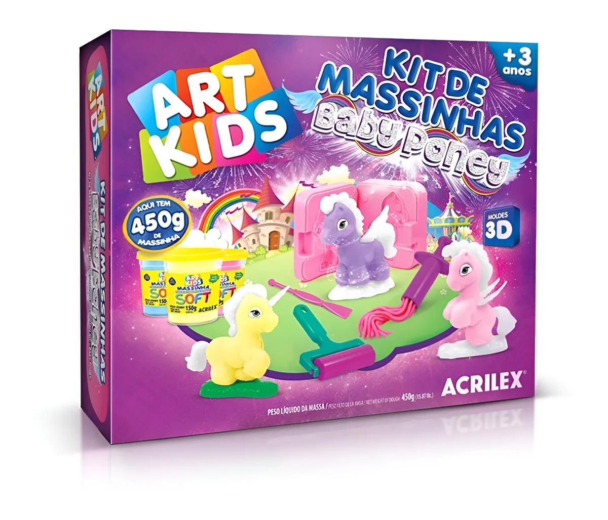 Kit De Massinhas Família Baby Poney 3d Artkids Acrilex
