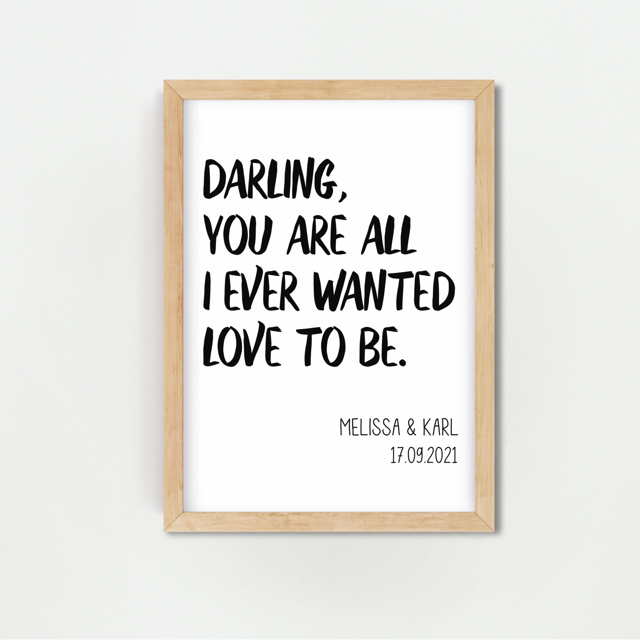 Poster Hochzeitsgeschenk "Darling"