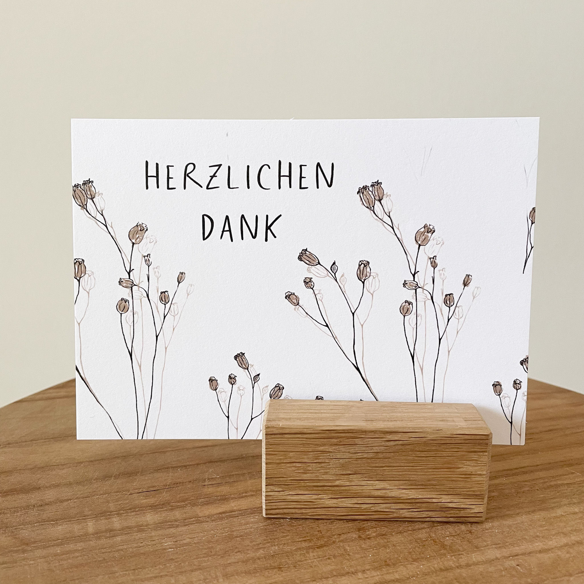 Postkarte Herzlichen Dank Floral