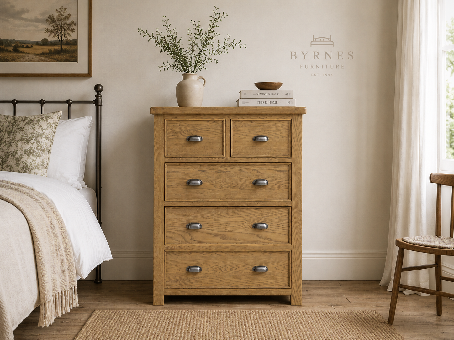 Dorchester Oak 2 Over 3 Chest of Drawers