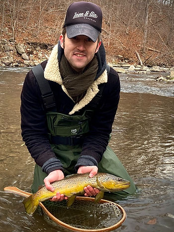 A big brown trout caught fly fishing in Central NY.