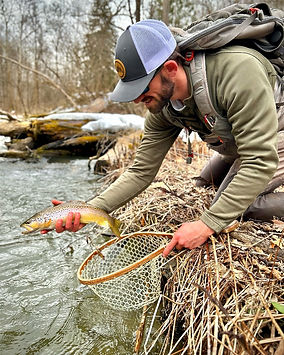 Early spring fly fishing in Central New York for wild brown trout
