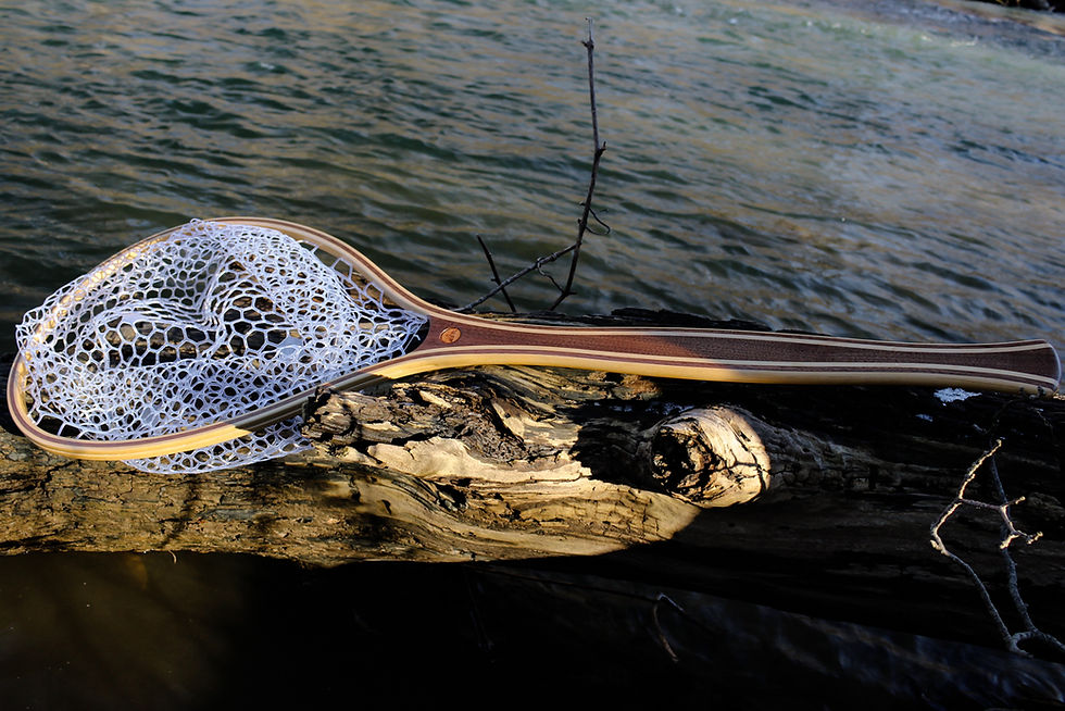 Thumbnail: large handcrafted wood fishing net, made in the USA