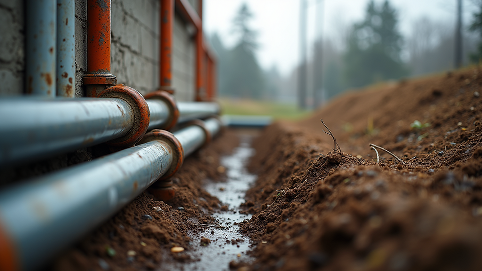 Eye-level view of a geothermal heating system installation