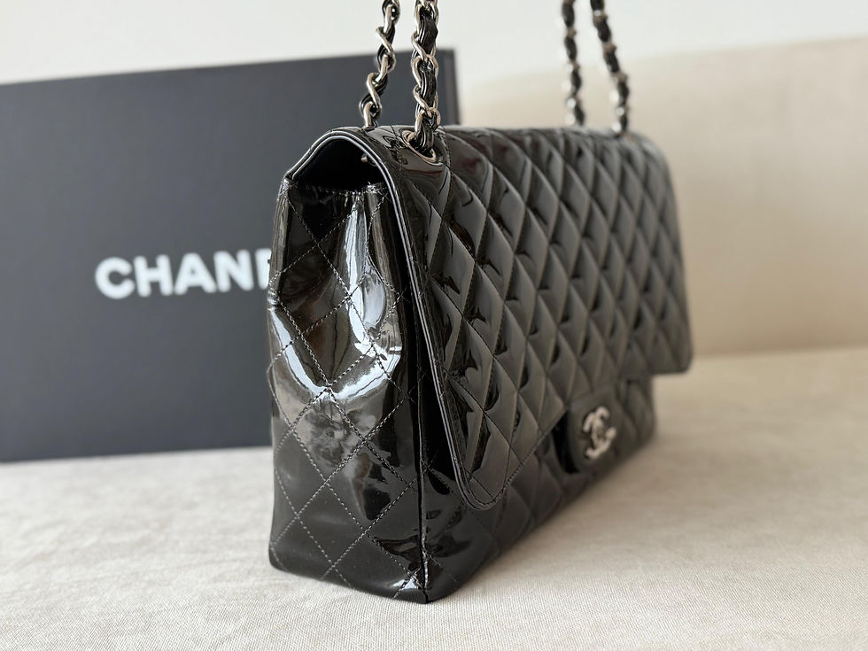 Miniatura: Chanel Timeless Maxi Quilted Patent Leather Black