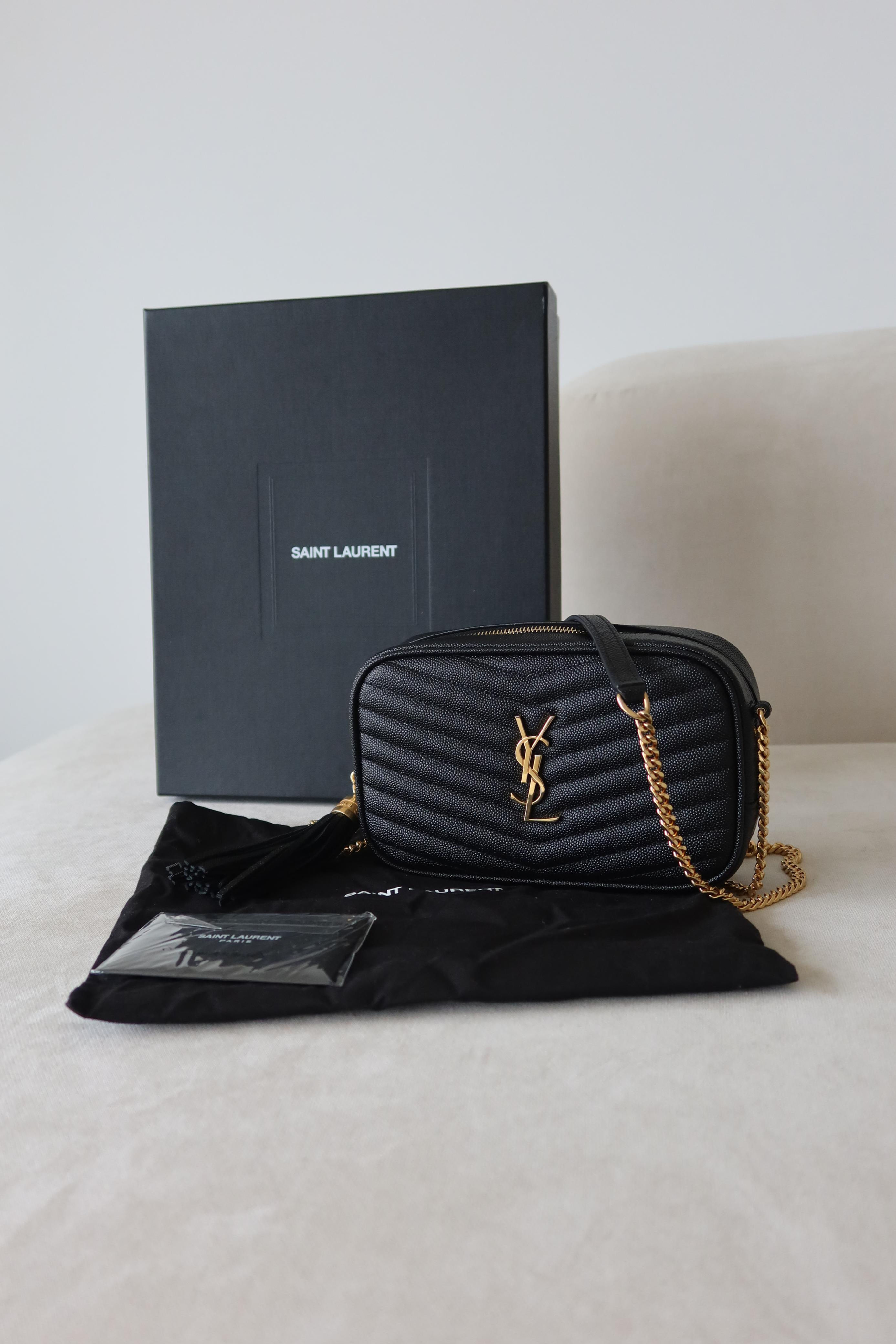 Saint Laurent Lou Grained Leather Black/Gold