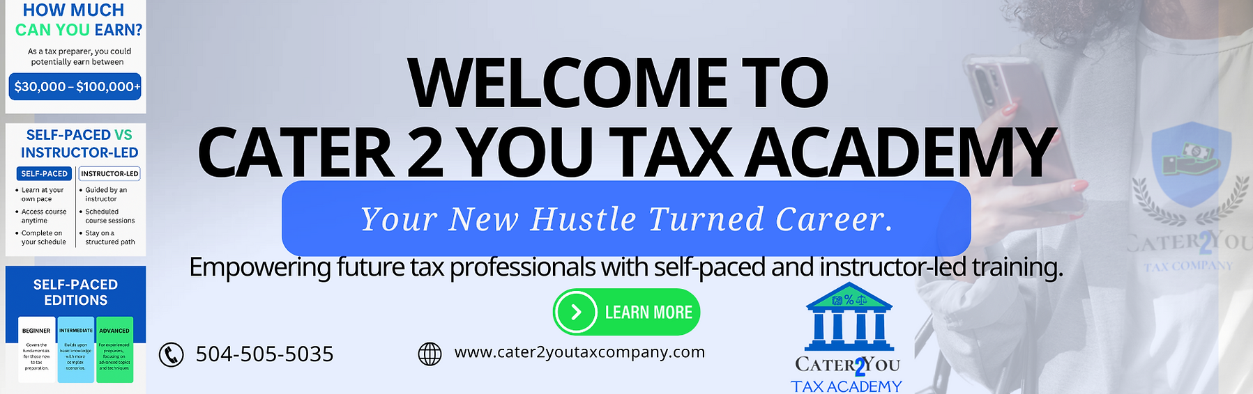 Cater 2 You Tax Academy-website header