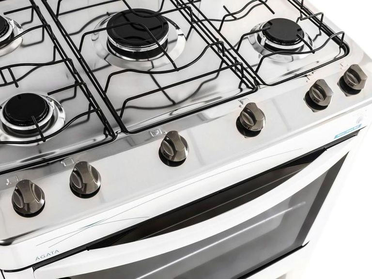 Miniatura: Fogão Esmaltec 5 Bocas Automático Branco Inox 95L