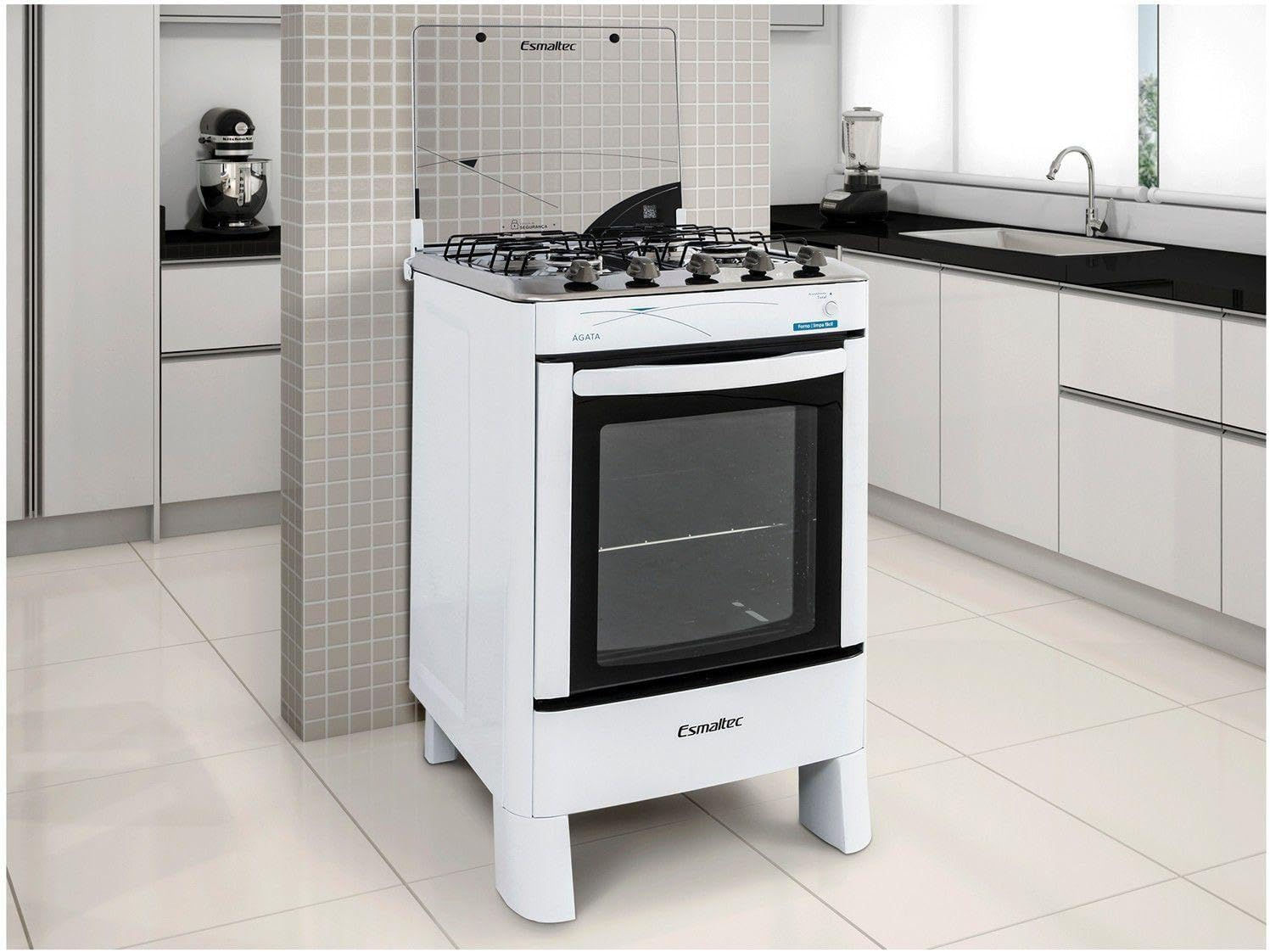 Fogão 4 Bocas Esmaltec Acendimento Automático Branco Bivolt - Ágata
