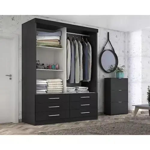 Miniatura: Guarda Roupa Solteiro 2 Portas 6 gavetas Carpini