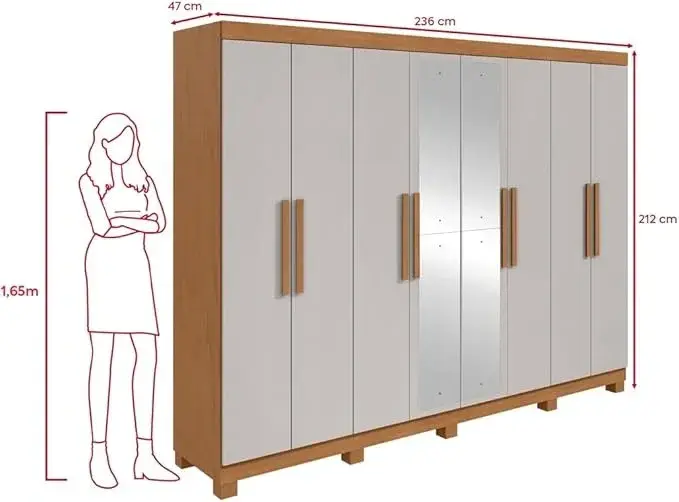Miniatura: Guarda Roupa Casal 8 portas 4 Gavetas Slim