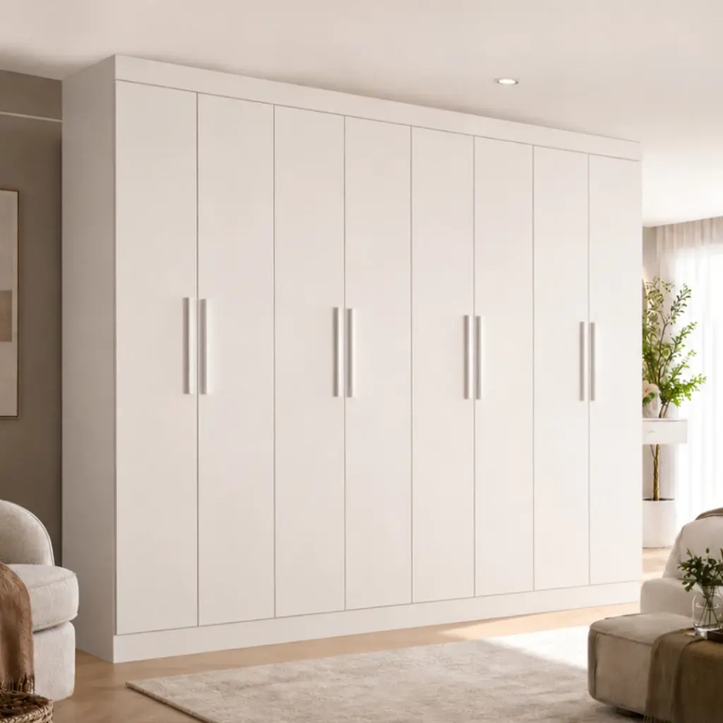 Guarda Roupa Casal 8 Portas 4 Gavetas Branco