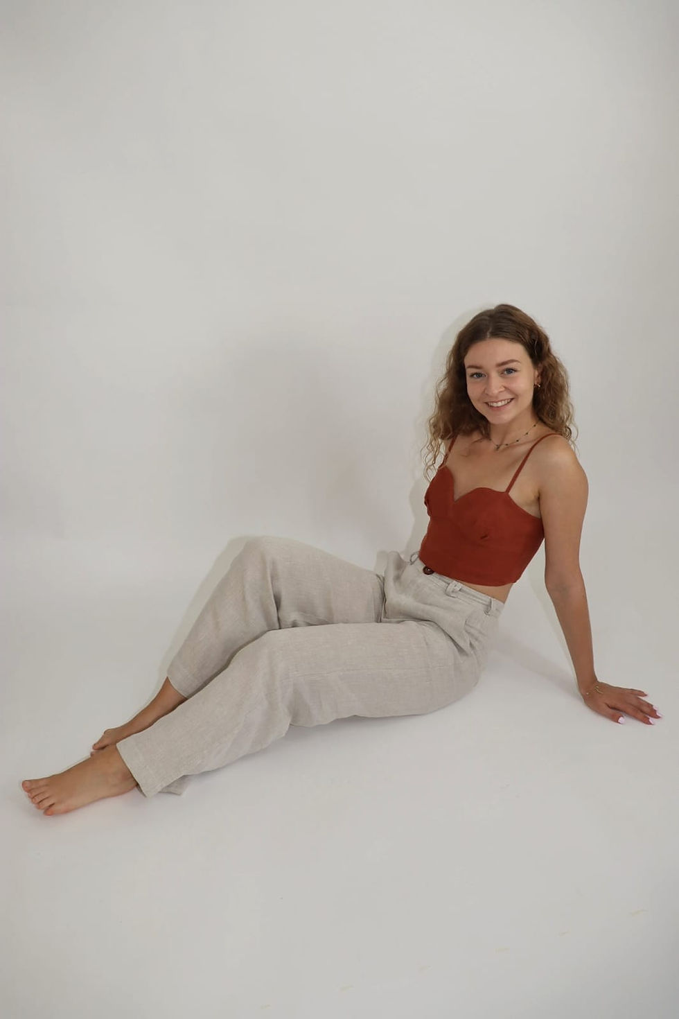 Thumbnail: AILSA Women's linen crop top