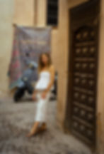 Women's linen midi skirt