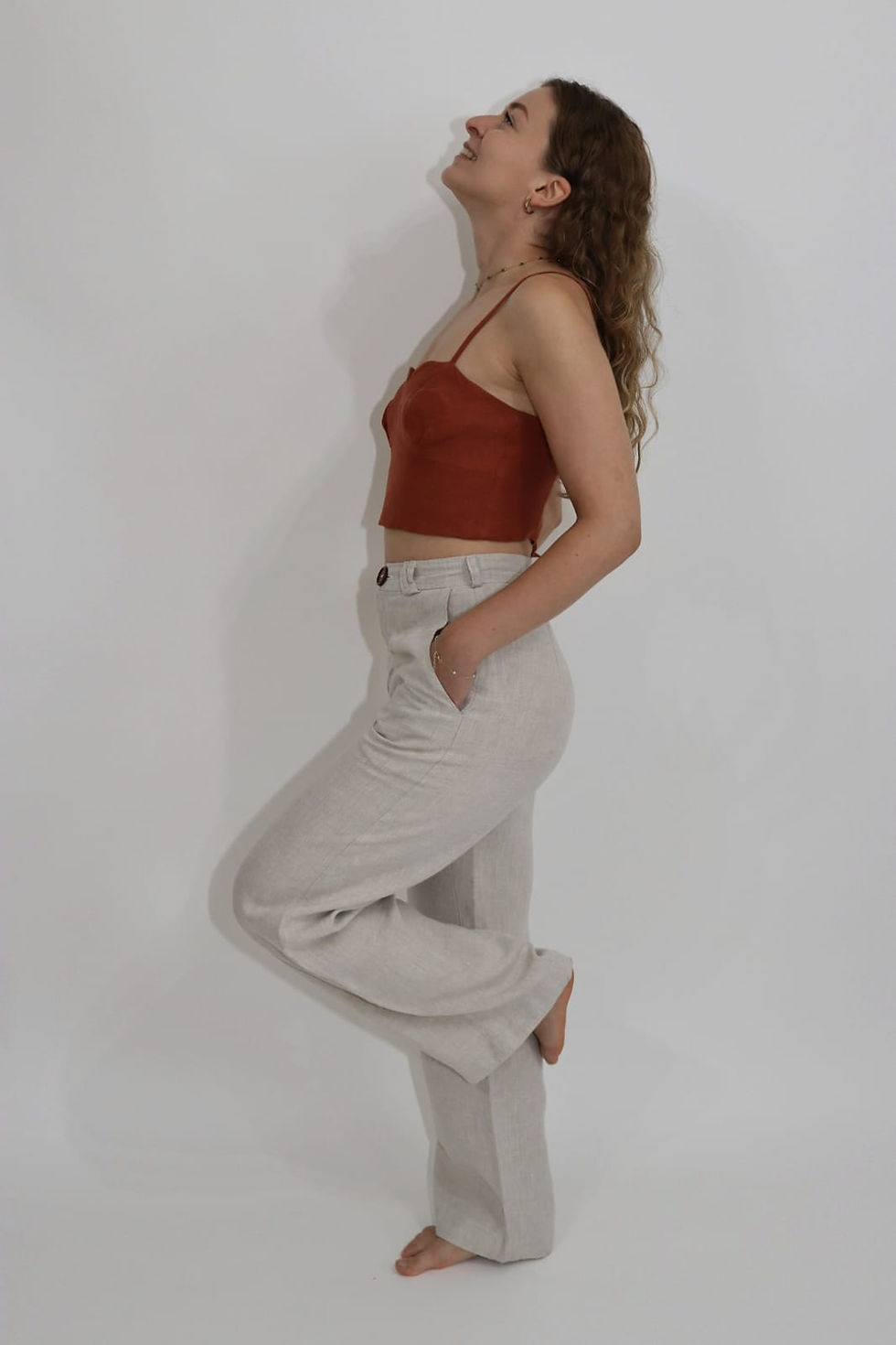 Thumbnail: AILSA Women's linen crop top