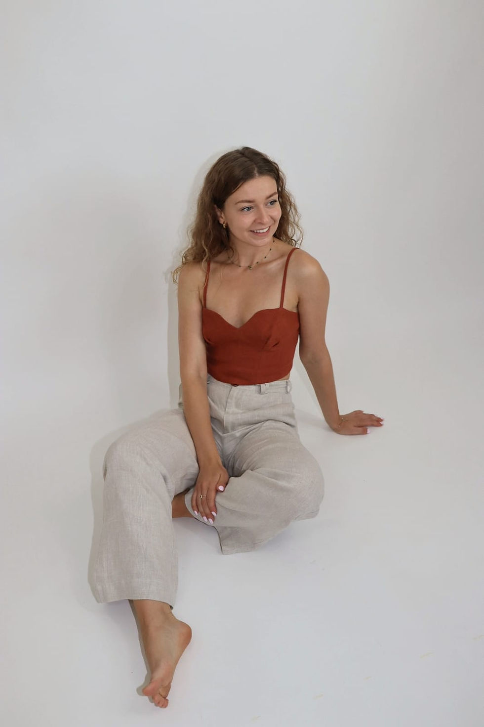 Thumbnail: AILSA Women's linen crop top