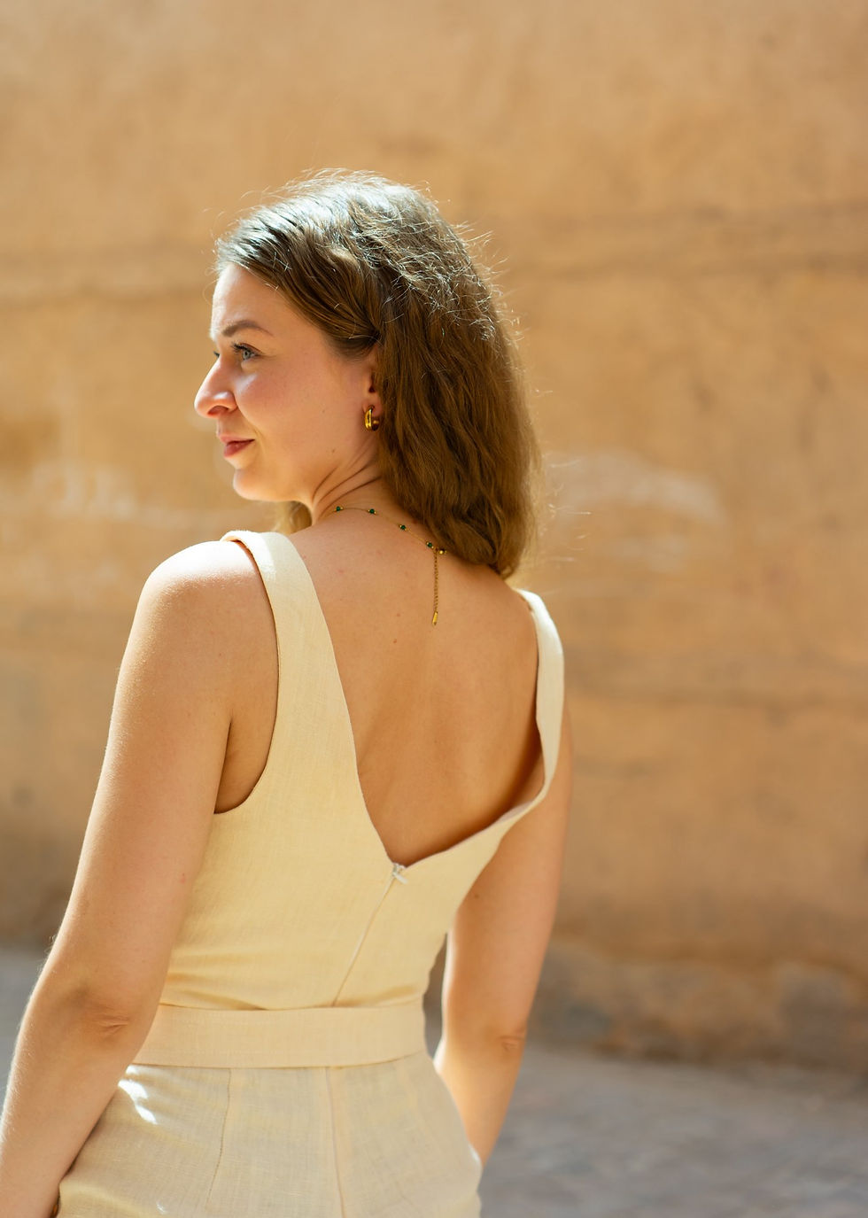Thumbnail: women's summer linen jumpsuit with pockets