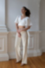 Corduroy wide leg trousers for women with pockets