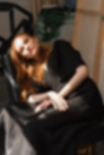 Black linen long dress with short sleeves