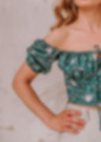 women's floral linen crop top