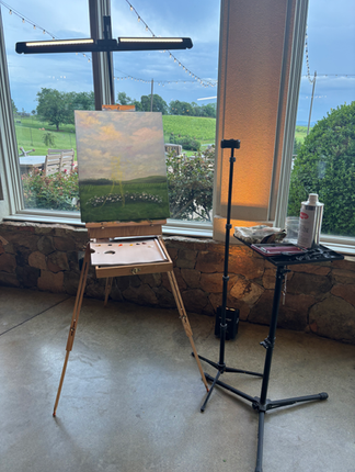 Live Wedding Painting at Stone Tower Winery in Leesburg, Virginia by Virginia Live Wedding Painting and Washington DC Live Wedding Painter Emily Farewell.