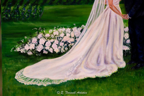 Live Wedding Painting at Stone Tower Winery in Leesburg, Virginia by Virginia Live Wedding Painting and Washington DC Live Wedding Painter Emily Farewell.