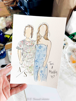 Live Guest Wedding Paintings at The Reeds at Shelter Haven in Stone Harbor, New Jersey by Virginia Live Wedding Painter, Emily Farewell.