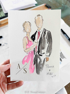 Live Guest Wedding Paintings at The Reeds at Shelter Haven in Stone Harbor, New Jersey by Virginia Live Wedding Painter, Emily Farewell.