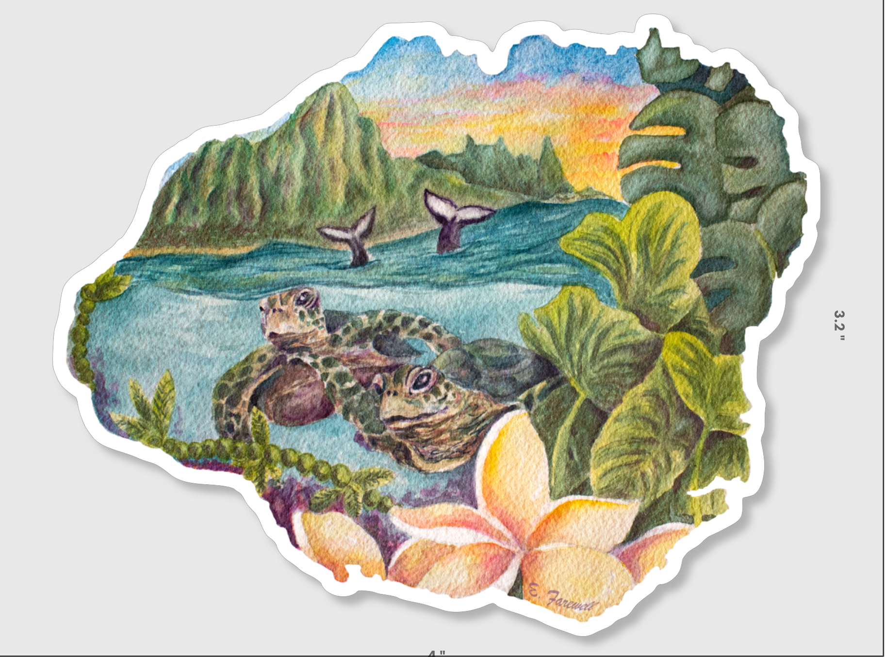 Kauai Silhouette Sticker