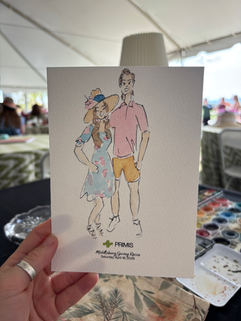 Live Guest Portraits at the Middleburg Spring Race in Middleburg Virginia by Live Wedding and Event Painter Emily Farewell. Middleburg Virginia Art.