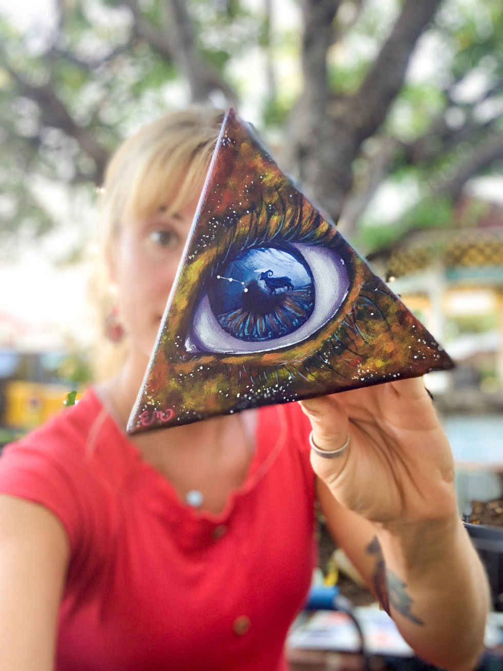 Aries Astrology Sign Acrylic Painting by Emily Farewell