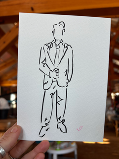 Minimalist Live Guest Portraits at The Phillips Collection Modern Art Museum in Washington DC. Party Favor Guest Portraits by Virginia Live Wedding Painter Emily Farewell. Live Event Painter, Emily Farewell.