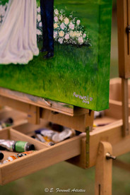Live Wedding Painting at Stone Tower Winery in Leesburg, Virginia by Virginia Live Wedding Painting and Washington DC Live Wedding Painter Emily Farewell.