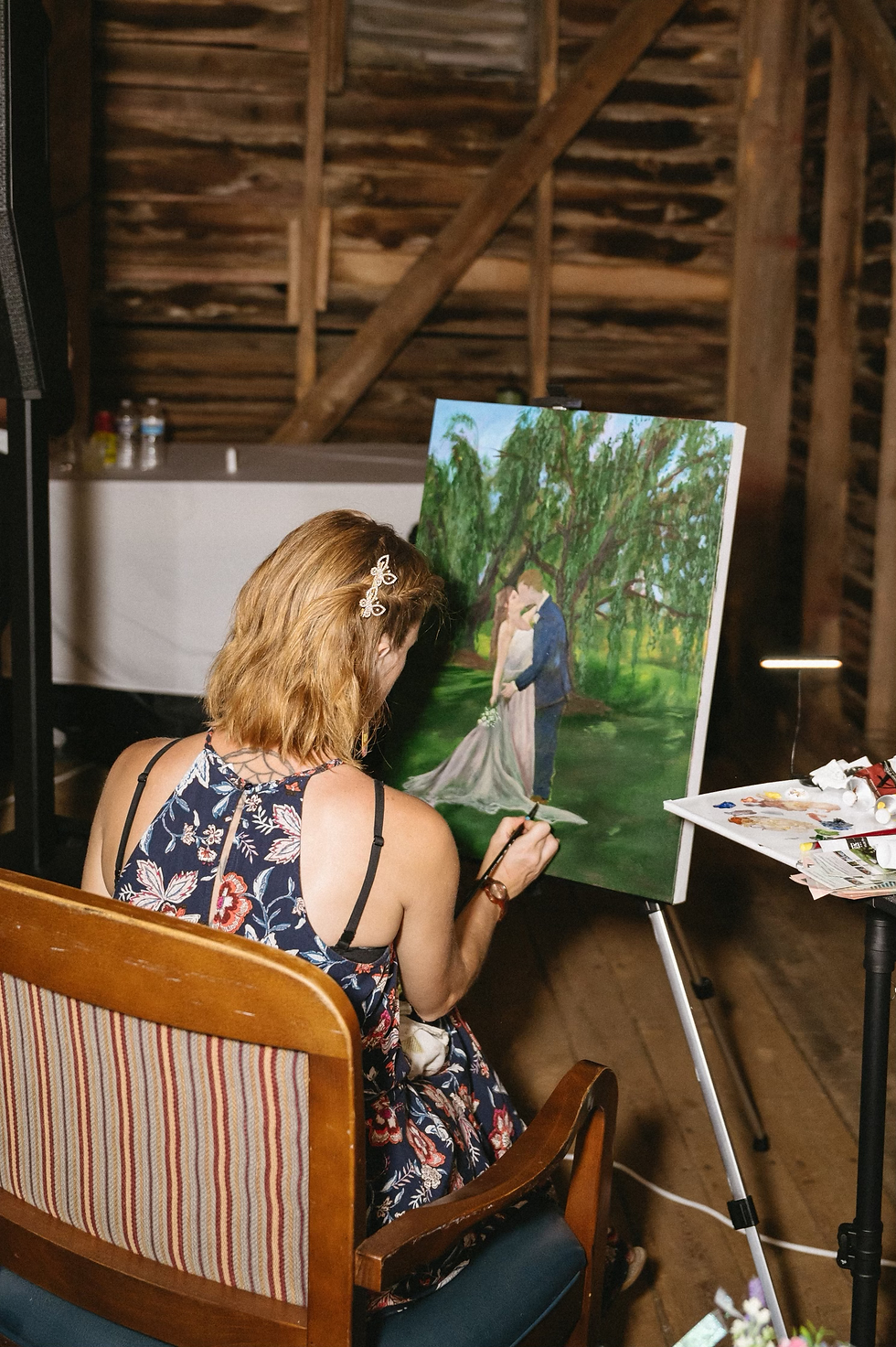 Live Wedding Painting at The Homestead Farm Historic Wright- Barton Venue