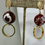 Thumbnail: Fire Agate and gold drop earrings 