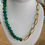 Thumbnail: Green Chalcedony and paperclip chain necklace 
