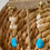 Thumbnail: Pearl and aqua Agate teardrop long earrings , Dangle and drop earrings 
