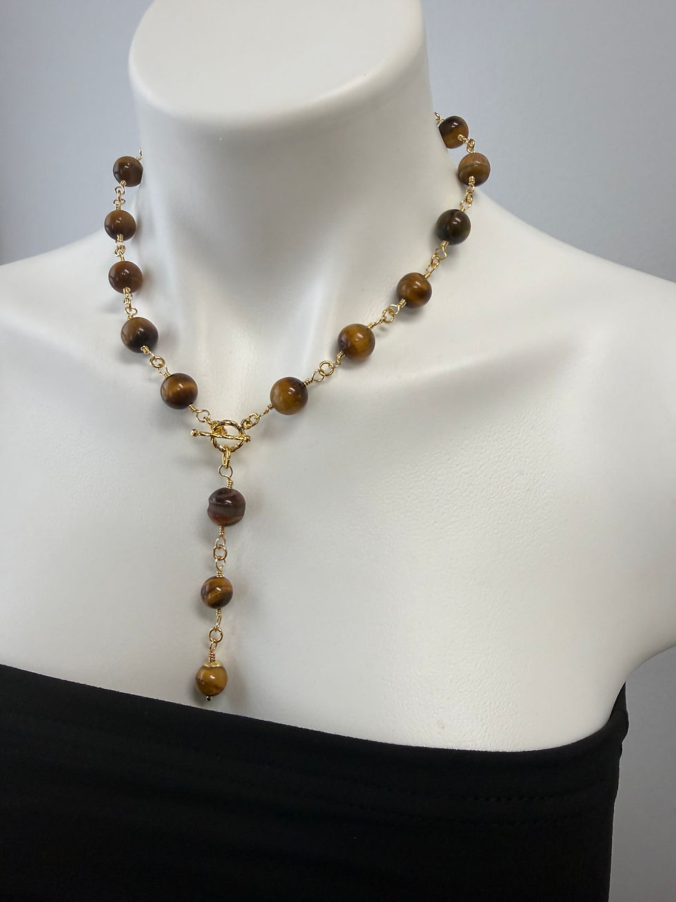 Thumbnail: Tiger Eye Lariat Y Necklace 