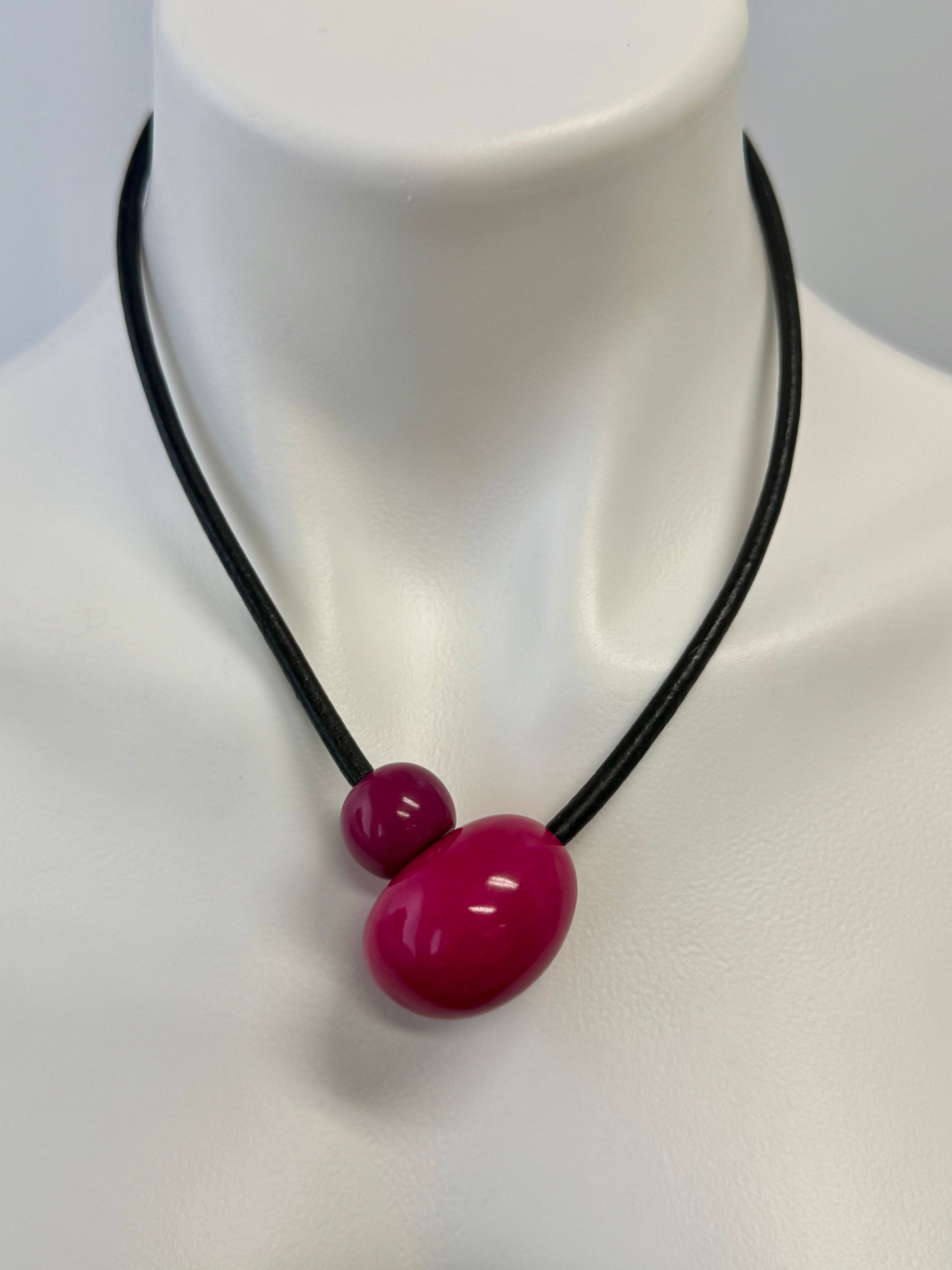 Magnetic Tagua Leather necklace
