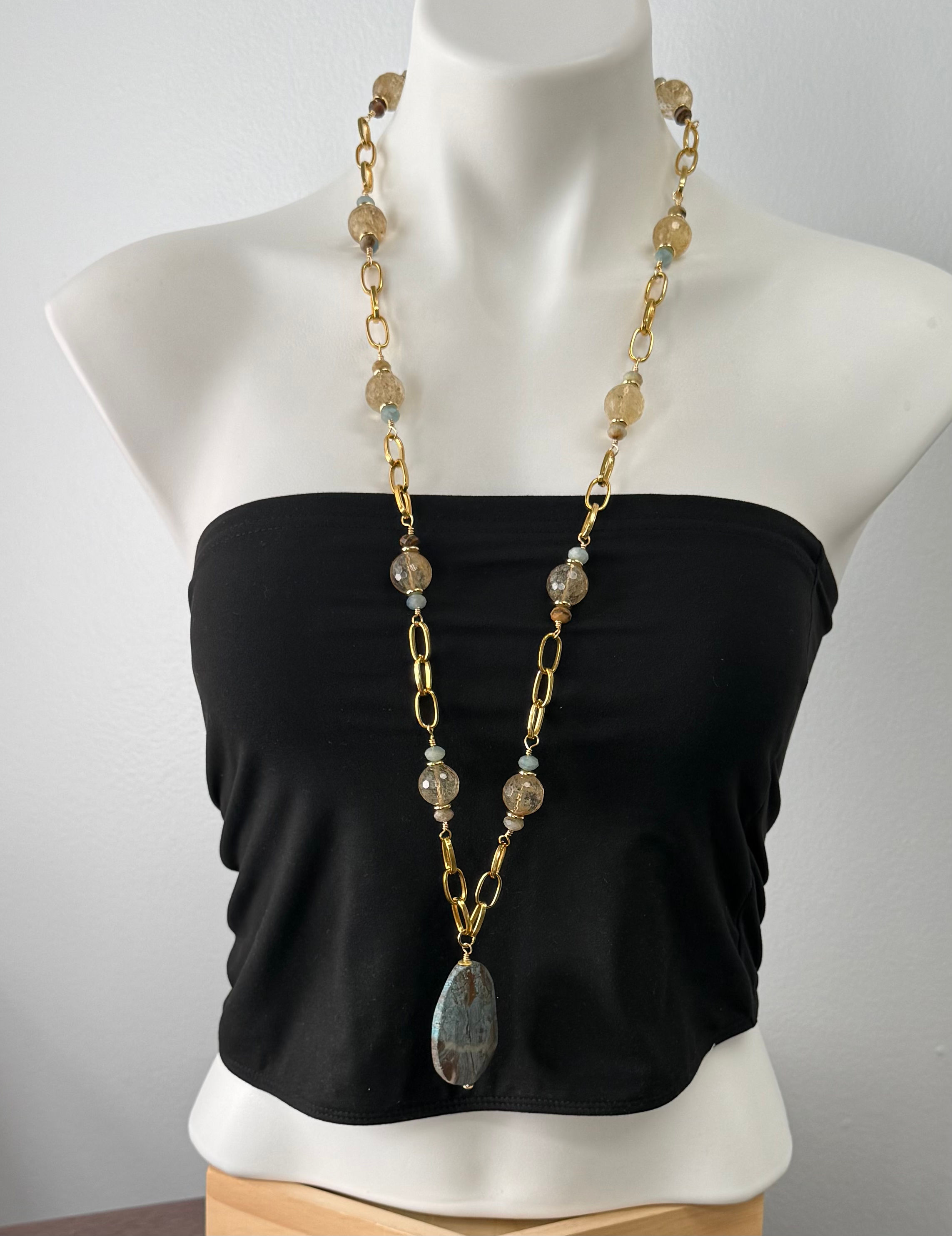 Rutilated Quartz and Aqualine Calcite Collection