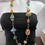 Thumbnail: Multi- Gemstones with paperclip chain long necklace 