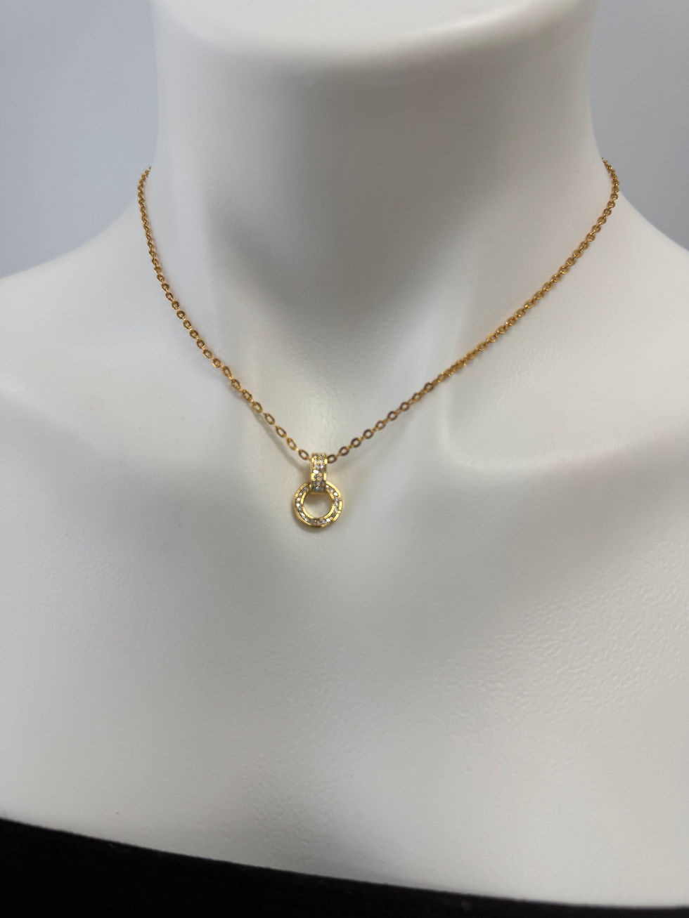 Thumbnail: Pave  Circle Pendant Necklace 
