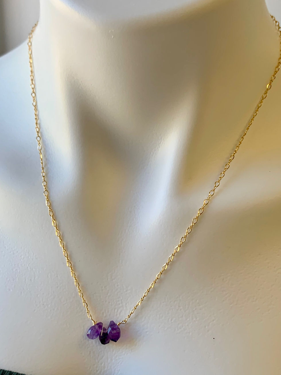 Thumbnail: Amethyst drop chain necklace