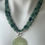 Thumbnail: Aventurine long necklace with Chinese Pendant in silver 