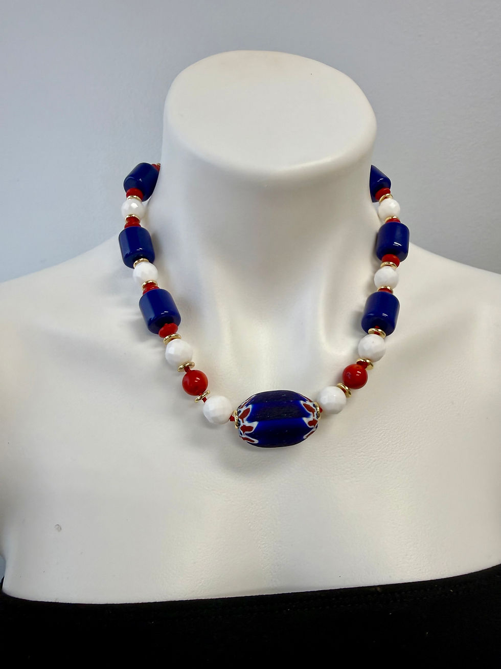 Thumbnail: Patriotic Artisan Statement Necklace 